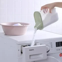 New Förvaringslåda för tvättmedel med lock, plastburk, kreativ behållare för hushållet, speciallåda för tvättmedel, förvaringshink 1 Nordic Blue 2.5L