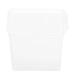 Förvaringslåda i plast för skrivbord med lock, dammtät hållare, etikettetiketter 12x7,8x14,6cm 4,7x3x5,7tum