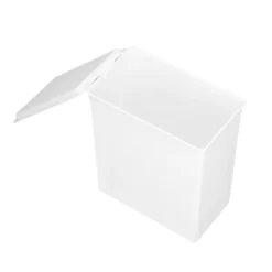 Förvaringslåda i plast för skrivbord med lock, dammtät hållare, etikettetiketter 12x7,8x14,6cm 4,7x3x5,7tum