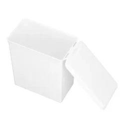 Förvaringslåda i plast för skrivbord med lock, dammtät hållare, etikettetiketter 12x7,8x14,6cm 4,7x3x5,7tum