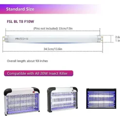Hot Fww Fsl T8 F10w Bl Ersättningslampa För Myggdödarlampa, 34,5cm Uv-rör För 20w Myggdödare/insektsdödare (2st)