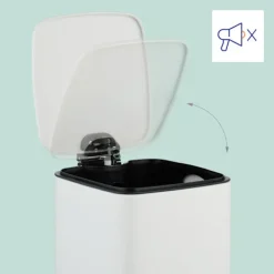 Clearance Northix Fyrkantig pedalbehållare 6L med mjukstängande lock