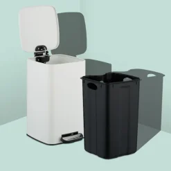 Discount Northix Fyrkantig pedalbehållare 8L med mjukstängande lock och foder