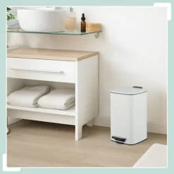 Discount Northix Fyrkantig pedalbehållare 8L med mjukstängande lock och foder