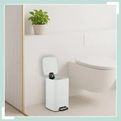 Discount Northix Fyrkantig pedalbehållare 8L med mjukstängande lock och foder