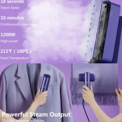 Online G5 Klädångare, Professionell 2 i 1 Ångare för Kläder och Strykjärn, Endast 0,8 kg Lätt, 1200 W 10 Minuters Kontinuerlig Ånga för Resor och Hem