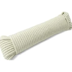 New g Line Rep Tvättlina Utomhus Klädstreck Utomhus Fleranvändningsbar Flätad Bomull Mjukt Rep för Trädgård, Konst och Hantverk | 4mm (20M) 20M White