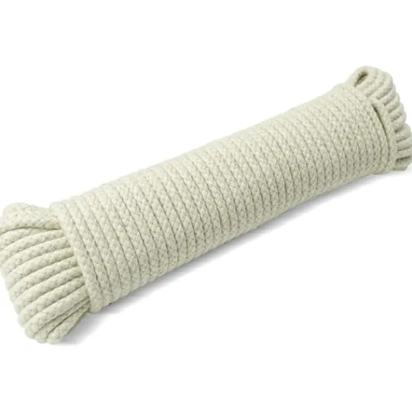 New g Line Rep Tvättlina Utomhus Klädstreck Utomhus Fleranvändningsbar Flätad Bomull Mjukt Rep för Trädgård, Konst och Hantverk | 4mm (20M) 20M White