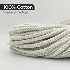 New g Line Rep Tvättlina Utomhus Klädstreck Utomhus Fleranvändningsbar Flätad Bomull Mjukt Rep för Trädgård, Konst och Hantverk | 4mm (20M) 20M White