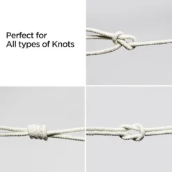 New g Line Rep Tvättlina Utomhus Klädstreck Utomhus Fleranvändningsbar Flätad Bomull Mjukt Rep för Trädgård, Konst och Hantverk | 4mm (20M) 20M White