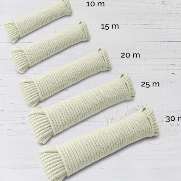 New g Line Rep Tvättlina Utomhus Klädstreck Utomhus Fleranvändningsbar Flätad Bomull Mjukt Rep för Trädgård, Konst och Hantverk | 4mm (20M) 20M White