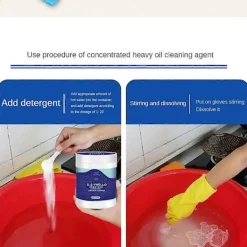 Sale 500g Oljerengöringsmedel Bubbelkoncentrerat Tung Oljerengöringspulver Kök Fläkt Oljefläck Upplösande Rengöringsmedel 1-3x 2st 2pcs