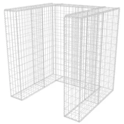 vidaXL Gabionkorg med skydd för 1 soptunna stål 110x100x120 cm