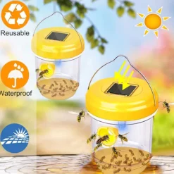 Online Getingfälla, 2-pack getingfällor för utomhusbruk, bålgetingsfälla, snickarbi-fällor för utomhusbruk, återanvändbar hängande bålgetingsfälla Orange