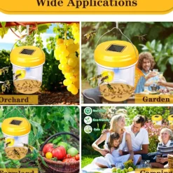 Online Getingfälla, 2-pack getingfällor för utomhusbruk, bålgetingsfälla, snickarbi-fällor för utomhusbruk, återanvändbar hängande bålgetingsfälla Orange