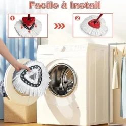 Hot Generic GFRED 3-pack Mikrofibermopp Ersättning Kompatibel med Vileda Turbo 3 i 1 EasyWring och Clean Mopprefill