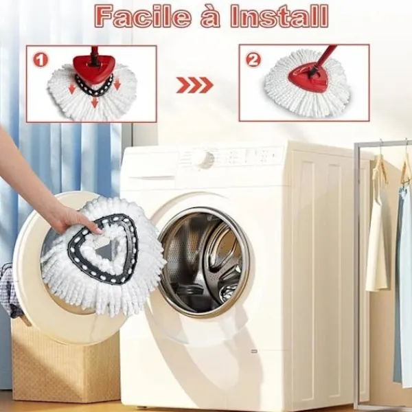 Hot Generic GFRED 3-pack Mikrofibermopp Ersättning Kompatibel med Vileda Turbo 3 i 1 EasyWring och Clean Mopprefill