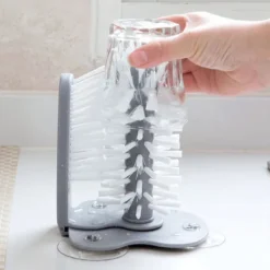 Online Glaskoppstvätt Dubbelsidig Borstborste Stående Glaskoppstvätt