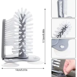 Clearance Glasrengöringsborste med Sugkopp, Stående Glaskopprengörare, Glas Lazy Cup Brush