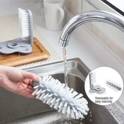 Clearance Glasrengöringsborste med Sugkopp, Stående Glaskopprengörare, Glas Lazy Cup Brush