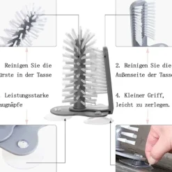 Best Glasrengöringsborste, stort sughållare, dubbelsidig borste