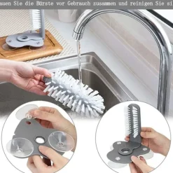 Best Glasrengöringsborste, stort sughållare, dubbelsidig borste