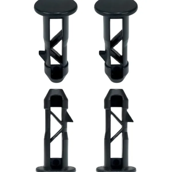 New Gångjärnstappar i plast, 4 st, Svart, Modern, Plast, Rå, Ytmontering, Tillbehör till soptunnor
