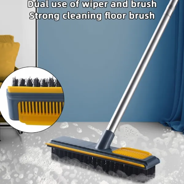 Hot Golvborste med långt skaft, ett multifunktionellt rengöringsverktyg lämpligt för rengöring av springor och svåråtkomliga områden. Section II Rod 74.5 | Fyndiq Blue