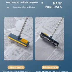 Hot Golvborste med långt skaft, ett multifunktionellt rengöringsverktyg lämpligt för rengöring av springor och svåråtkomliga områden. Section II Rod 74.5 | Fyndiq Blue