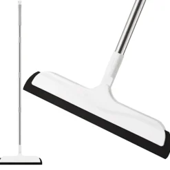 Discount Golvskrapa med teleskophandtag (126 cm), skummopp för vattenrengöring, duschgolvborste, badrum, kök, djurhår