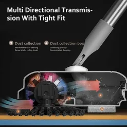 Clearance Golvsopare, 2-i-1 360° Roterande Handdriven Sopmaskin, Högeffektiv Matta