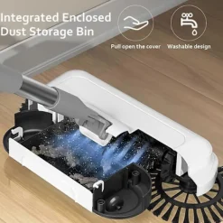 Clearance Golvsopare, 2-i-1 360° Roterande Handdriven Sopmaskin, Högeffektiv Matta