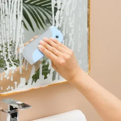 Clearance Grå 2 st små badrum duschspegel skrapa, kök bänkskiva skrapa, torkarblad skrapa rengöringsverktyg för rengöring diskbänk