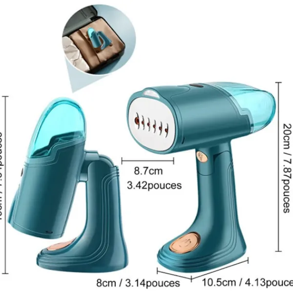 Online Grön klädångare, bärbart strykjärn, 130 ml, 1500 W, 10 sekunders snabb uppvärmning