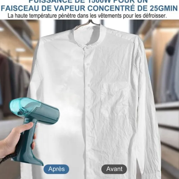 Online Grön klädångare, portabelt strykjärn, 130 ml, 1500 W, 10 sekunders snabb uppvärmning