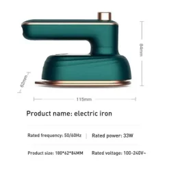 New Archipelago (grön) Mini Vikbar Hängande Strykjärn Våt och Torr Elektrisk Ångstrykjärn Handhållen Klädstrykningsmaskin 50ML 33W kompatibel Hemresa