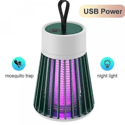 Clearance FJORD (Grön USB-ström) Elektronisk myggdödarlampa Bärbar strålningsfri USB-uppladdningsbar