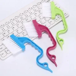 Groove Springrengöringsborste Handhållen Duschdörrsrengörare för Hemtangentbord Laptop Multifunktionellt Hörnstädverktyg. (3 stycken [D]