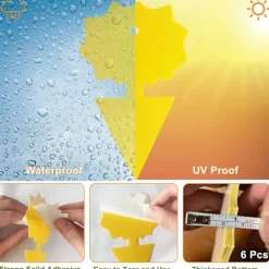 Gul klibbig insektsfångare, 10 st dubbelsidiga fruktflugfällor för växtskydd utomhus inomhus trädgård (blomma)