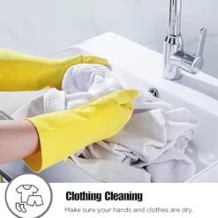 Online Gummihandskar för rengöring gula 1 par för hushåll, återanvändbara diskhandskar för kök, XL