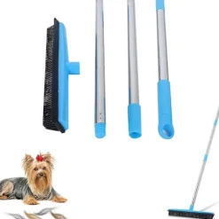 Sale FMYSJ Gummikvast, Teleskopisk Golv- och Mattkvast, Rengöringsverktyg för Borttagning av Djurhår (Blå) (FMY)