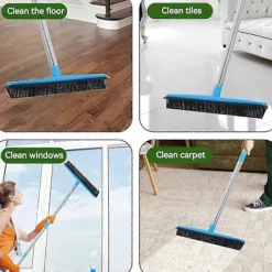 Sale FMYSJ Gummikvast, Teleskopisk Golv- och Mattkvast, Rengöringsverktyg för Borttagning av Djurhår (Blå) (FMY)
