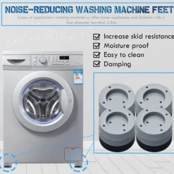 Halkfria och ljuddämpande gummifötter för tvättmaskin, vibrationsdämpande kuddar, 4 st