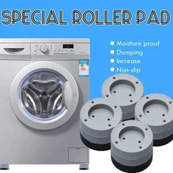 Halkfria och ljuddämpande gummifötter för tvättmaskin, vibrationsdämpande kuddar, 4 st