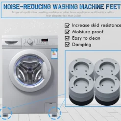 Online Halkfria och ljudreducerande gummifötter för tvättmaskin, antivibrationskuddar, 4 st.
