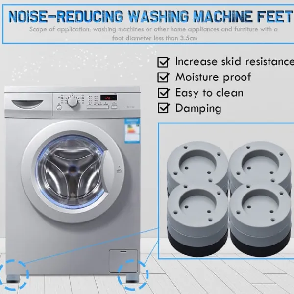 Online Halkfria och ljudreducerande gummifötter för tvättmaskin, antivibrationskuddar, 4 st.