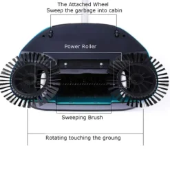 Hot NSF Hand sopning maskin hushåll utan el 360 grader roterande automatisk rengöring skjut sopning