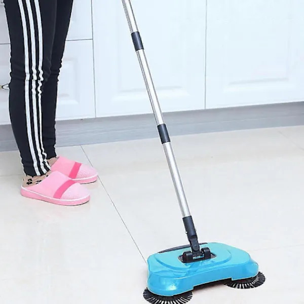 Sale Handdriven sopmaskin, 2 i 1 torr sopning & våtmoppning för hemstädning, golvsopning och moppningsmaskin