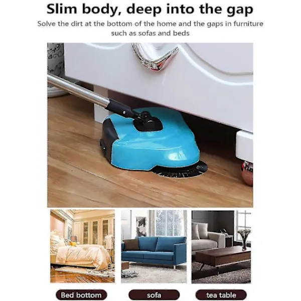 Sale Handdriven sopmaskin, 2 i 1 torr sopning & våtmoppning för hemstädning, golvsopning och moppningsmaskin