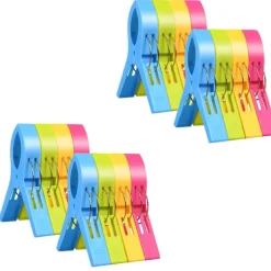 Hot J-star Handduksklämmor i 16 delar, klämmor för strandhanddukar, vindtäta klämmor för strand och tvättlounge, strandhandduk